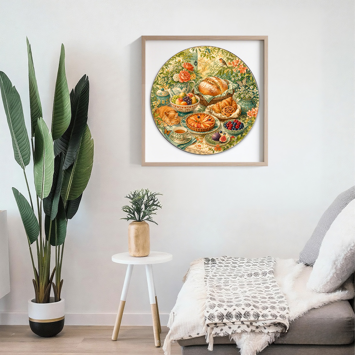Sunlit Garden Bakery Table Round Puzzle - puzzle product view
