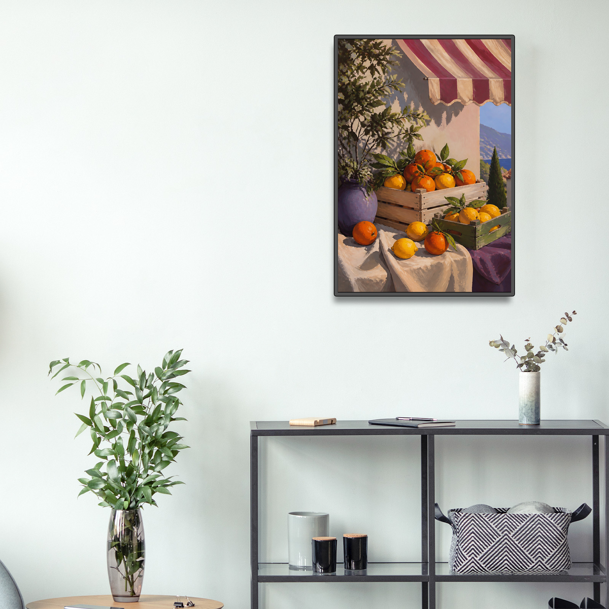 Sunlit Citrus Market Gouache Portrait Puzzle - puzzle product view