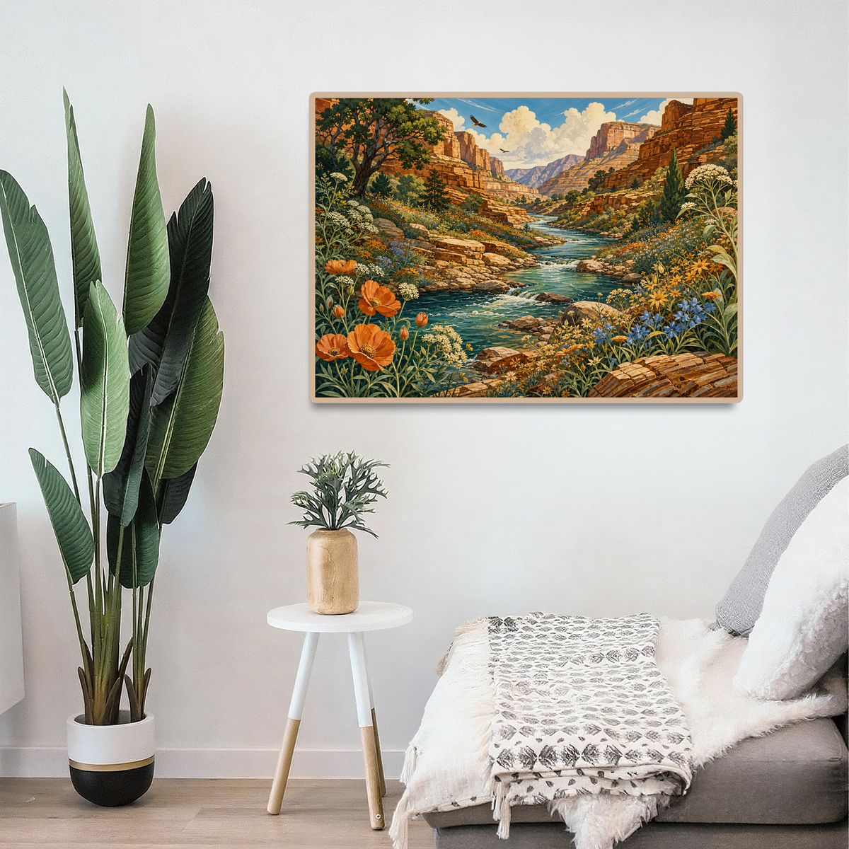 Amber Wildflower Canyon River Landscape Puzzle - puzzle product view