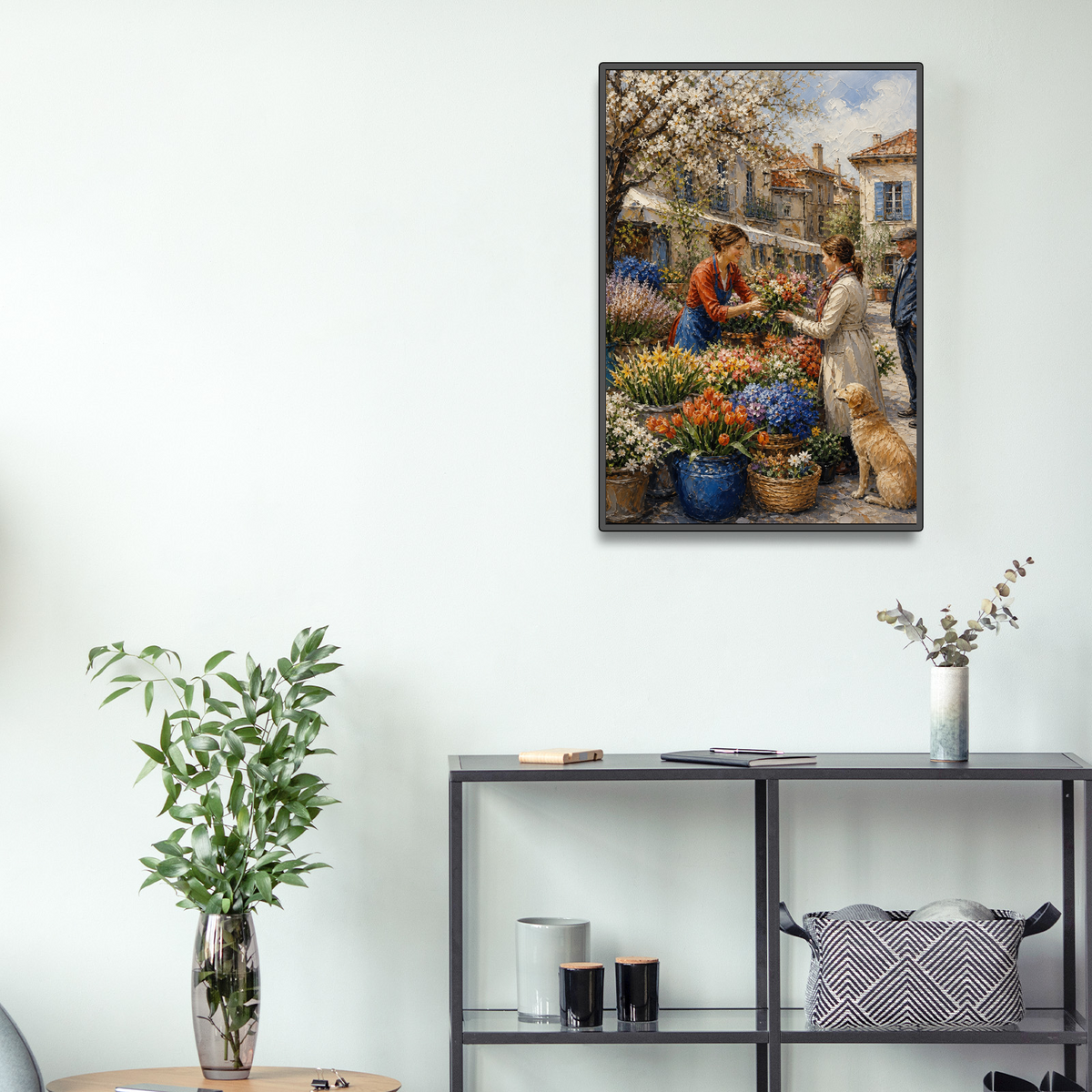 Quiet Spring Flower Market Oil Impasto Portrait Puzzle - puzzle product view
