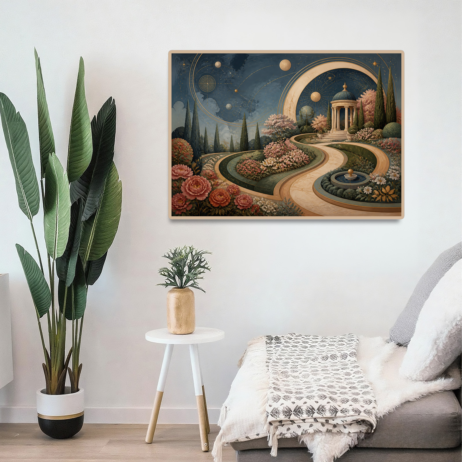 Vibrant Geometric Garden Celestial Chart Landscape Puzzle - puzzle product view