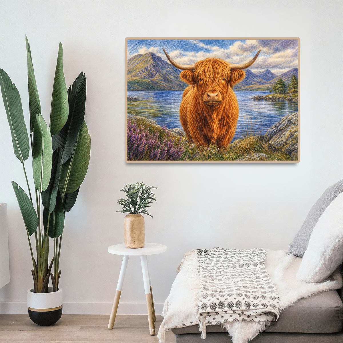 Vibrant Highland Cattle Landscape Puzzle - puzzle product view