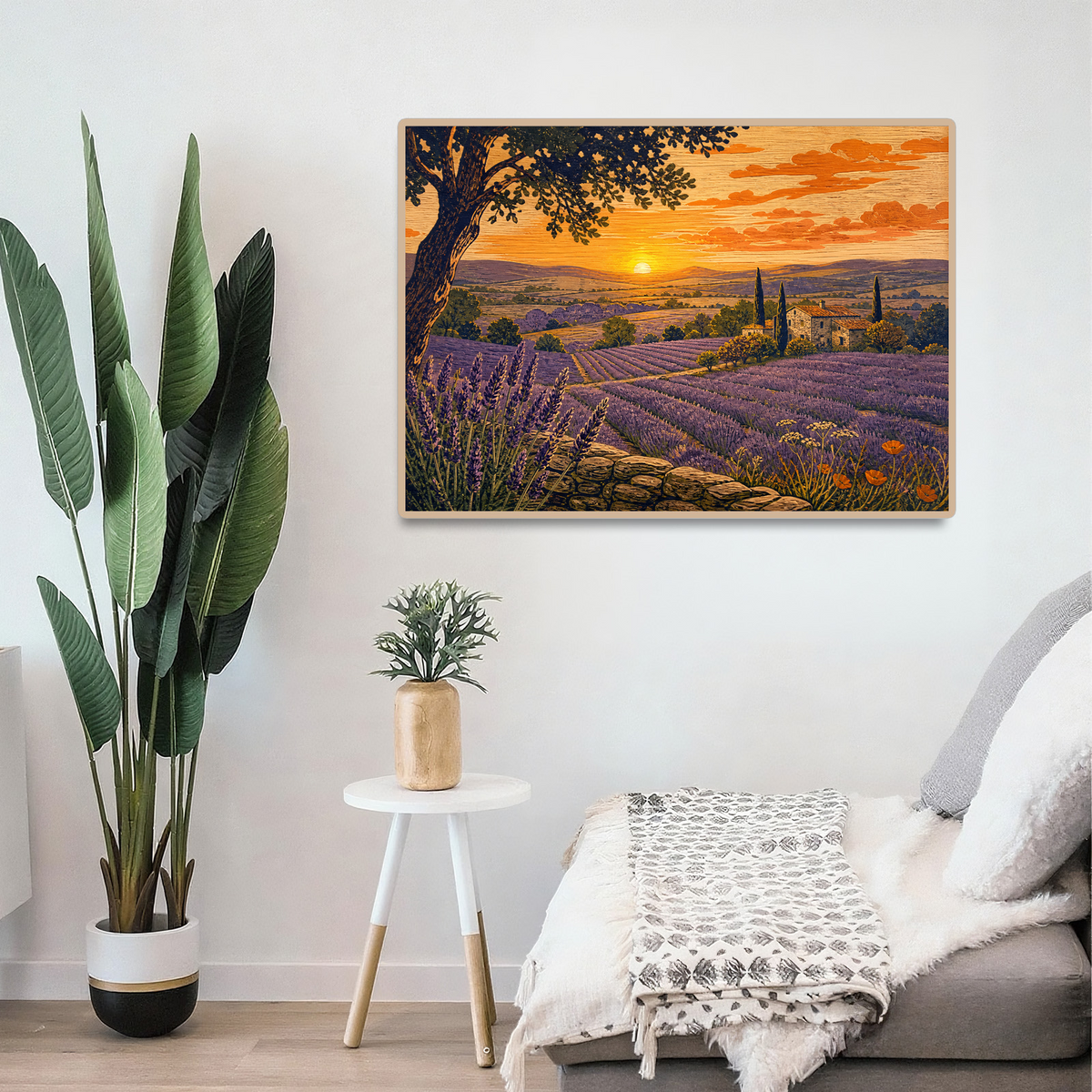 Golden-Hour Lavender Hills Landscape Puzzle - puzzle product view