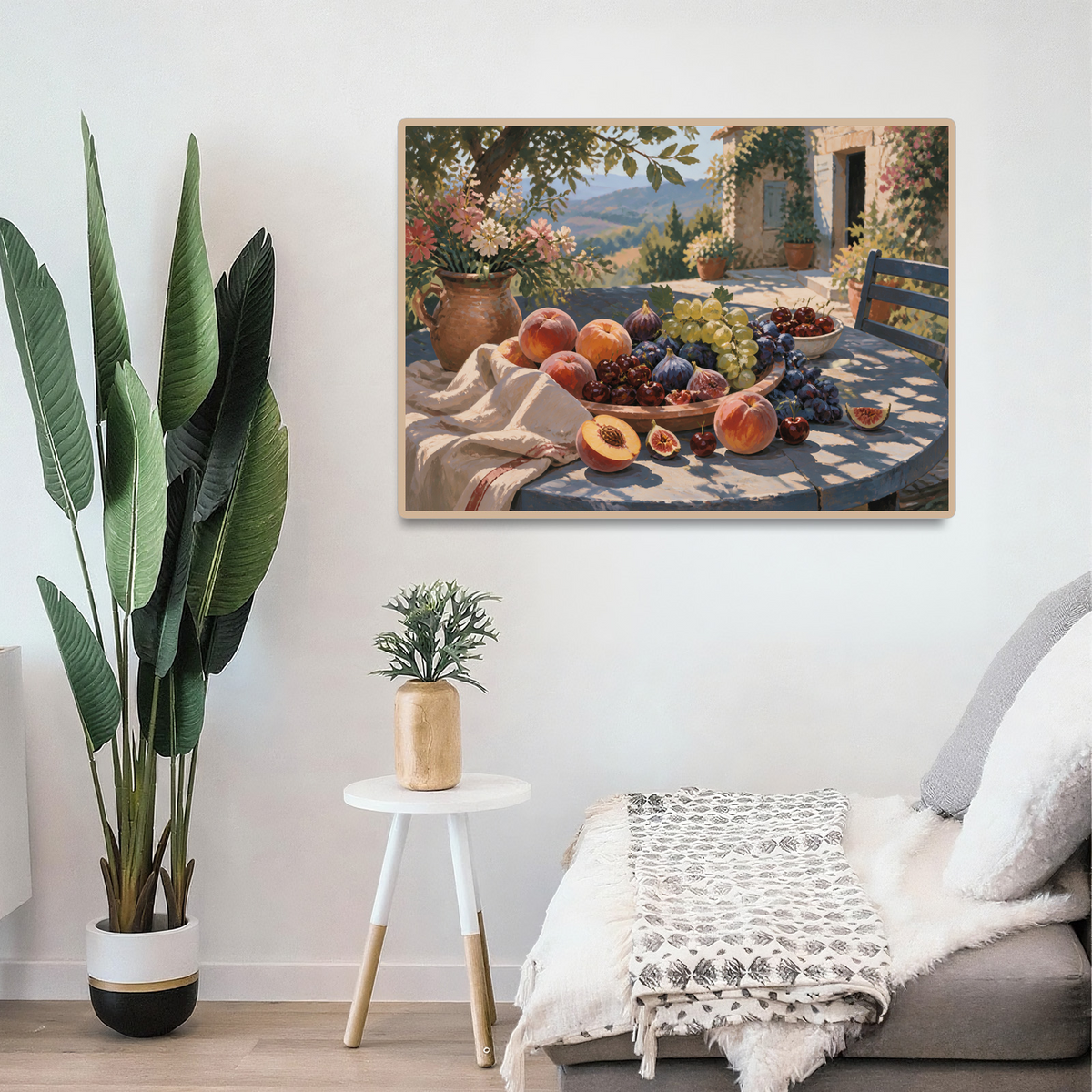 Sunlit Summer Fruit Table Gouache Landscape Puzzle - puzzle product view