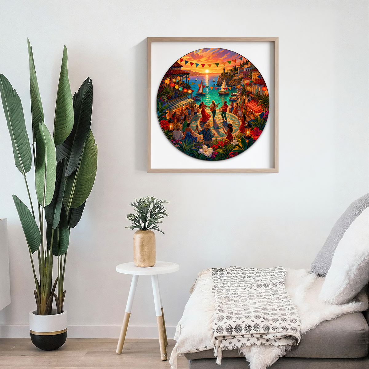 Emerald Coastal Summer Festival Round Puzzle - puzzle product view