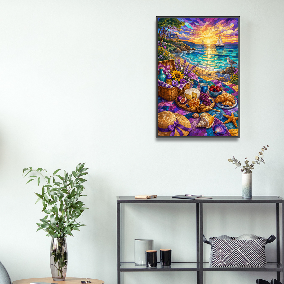 Honeyed Coastal Picnic Feast Portrait Puzzle - puzzle product view