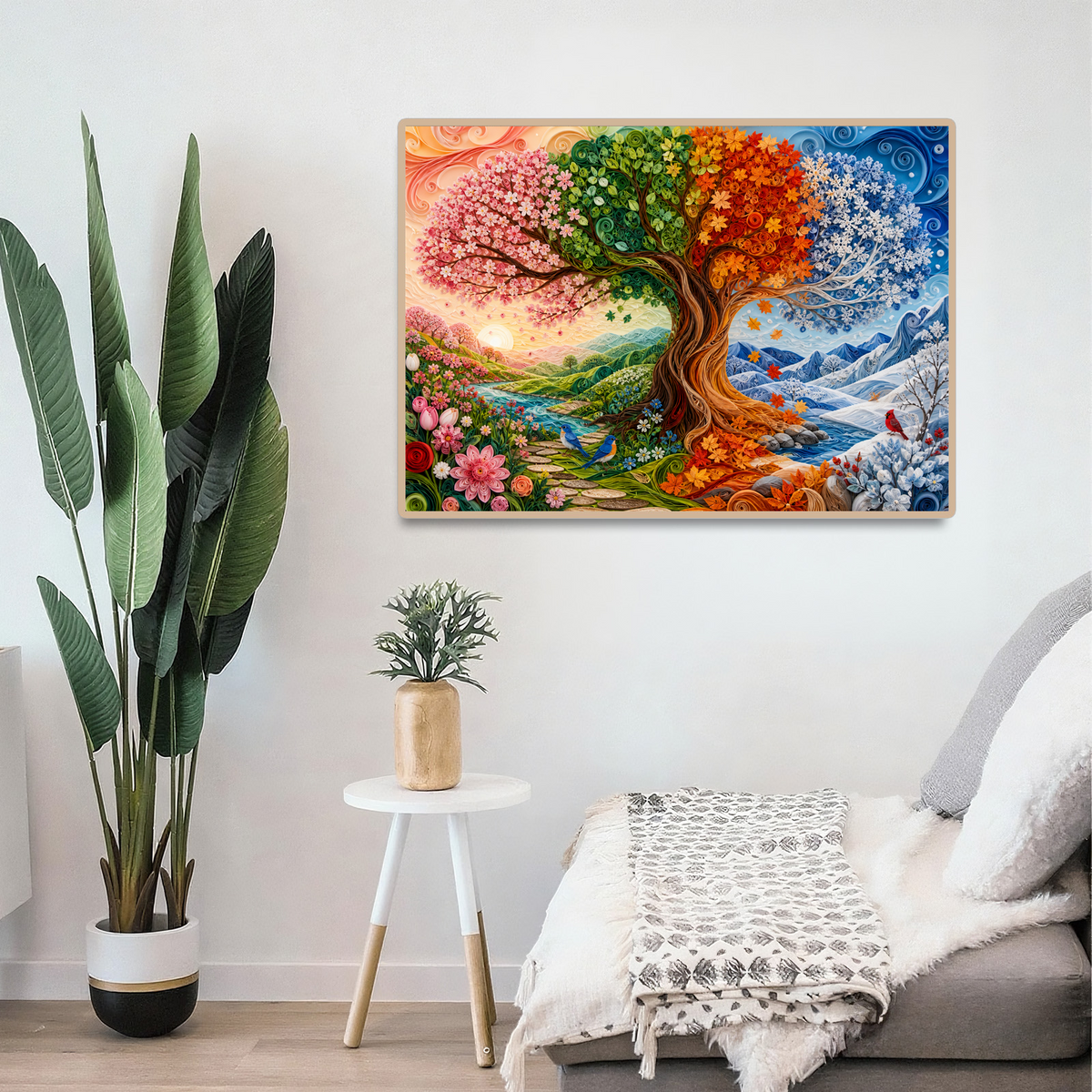Whispering Four Seasons Tree Landscape Puzzle - puzzle product view