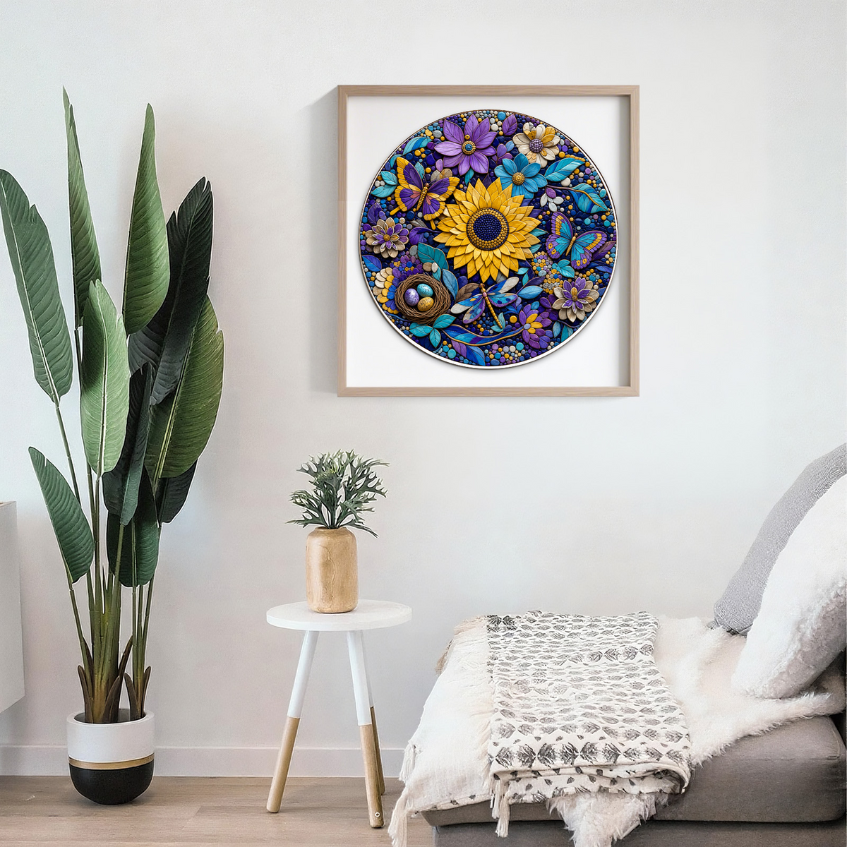 Golden Paper Garden Symphony Round Puzzle - puzzle product view
