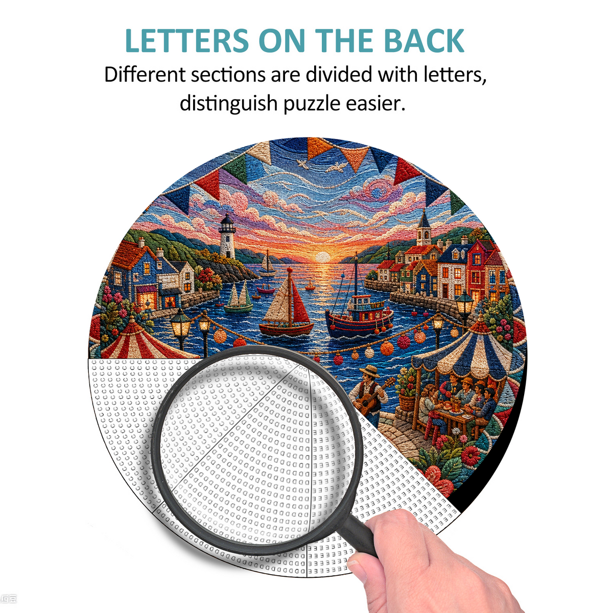 Twilight Coastal Summer Festival Round Puzzle - puzzle product view