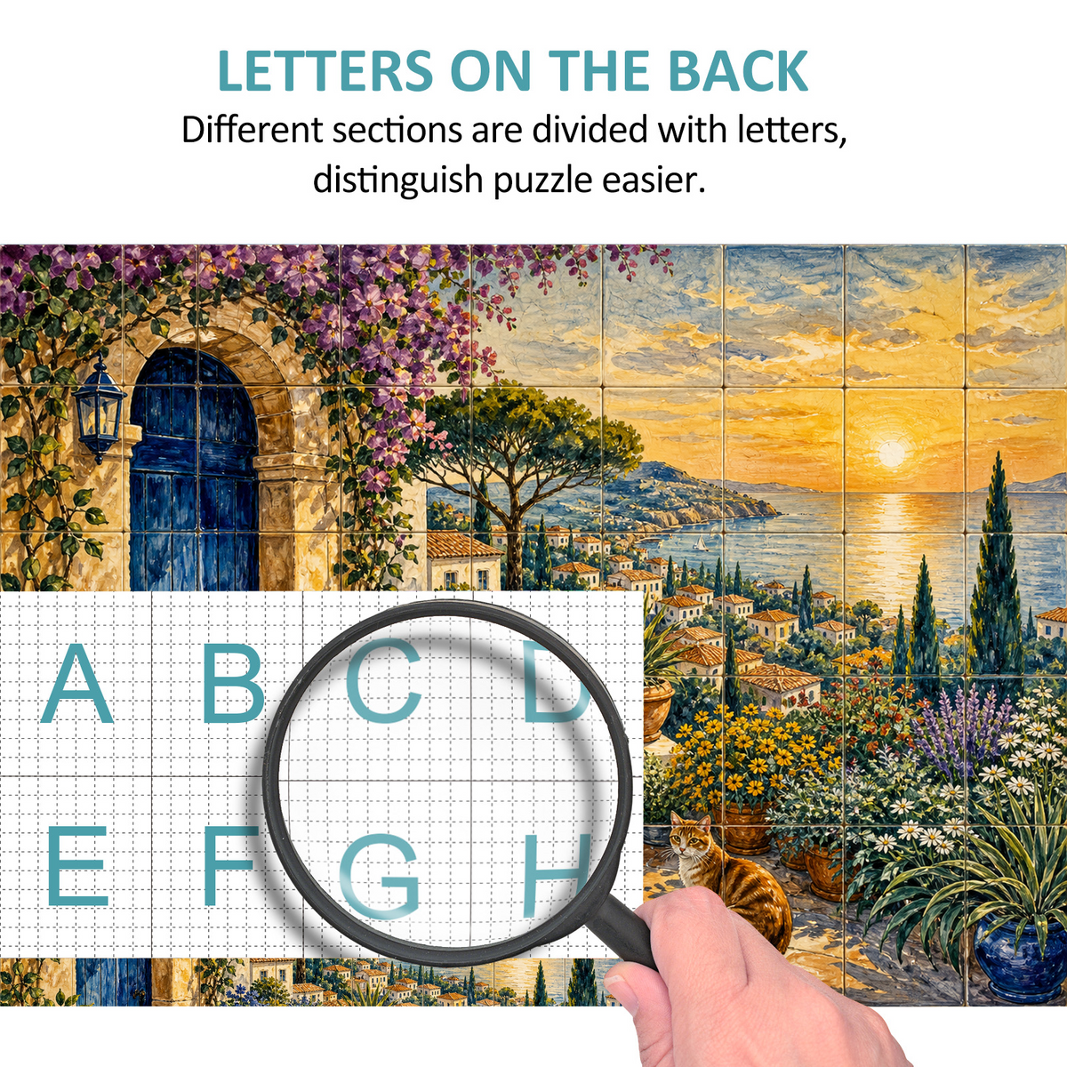 Golden-Hour Garden Courtyard Landscape Puzzle - puzzle product view