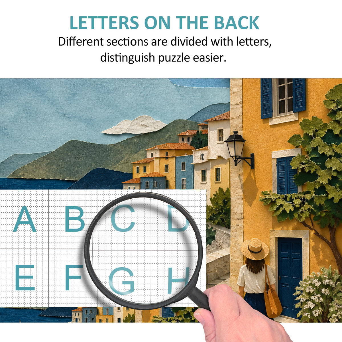 Quiet Painted Seaside Town Portrait Puzzle - puzzle product view