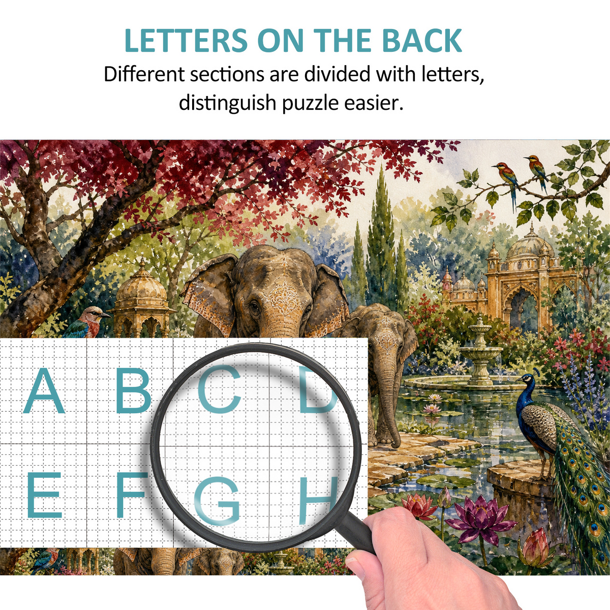 Hidden Elephant Garden Family Landscape Puzzle - puzzle product view
