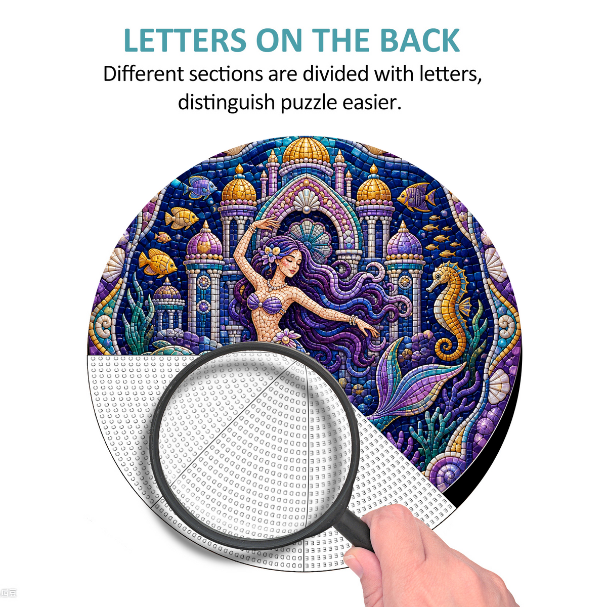 Dancing Mermaid Coral Palace Round Puzzle - puzzle product view