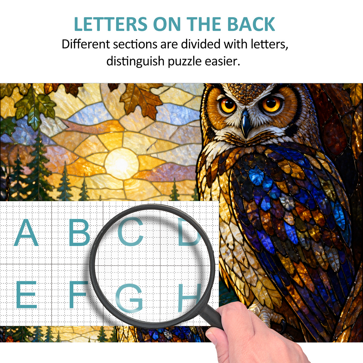 Vibrant Owls Portrait Puzzle - puzzle product view