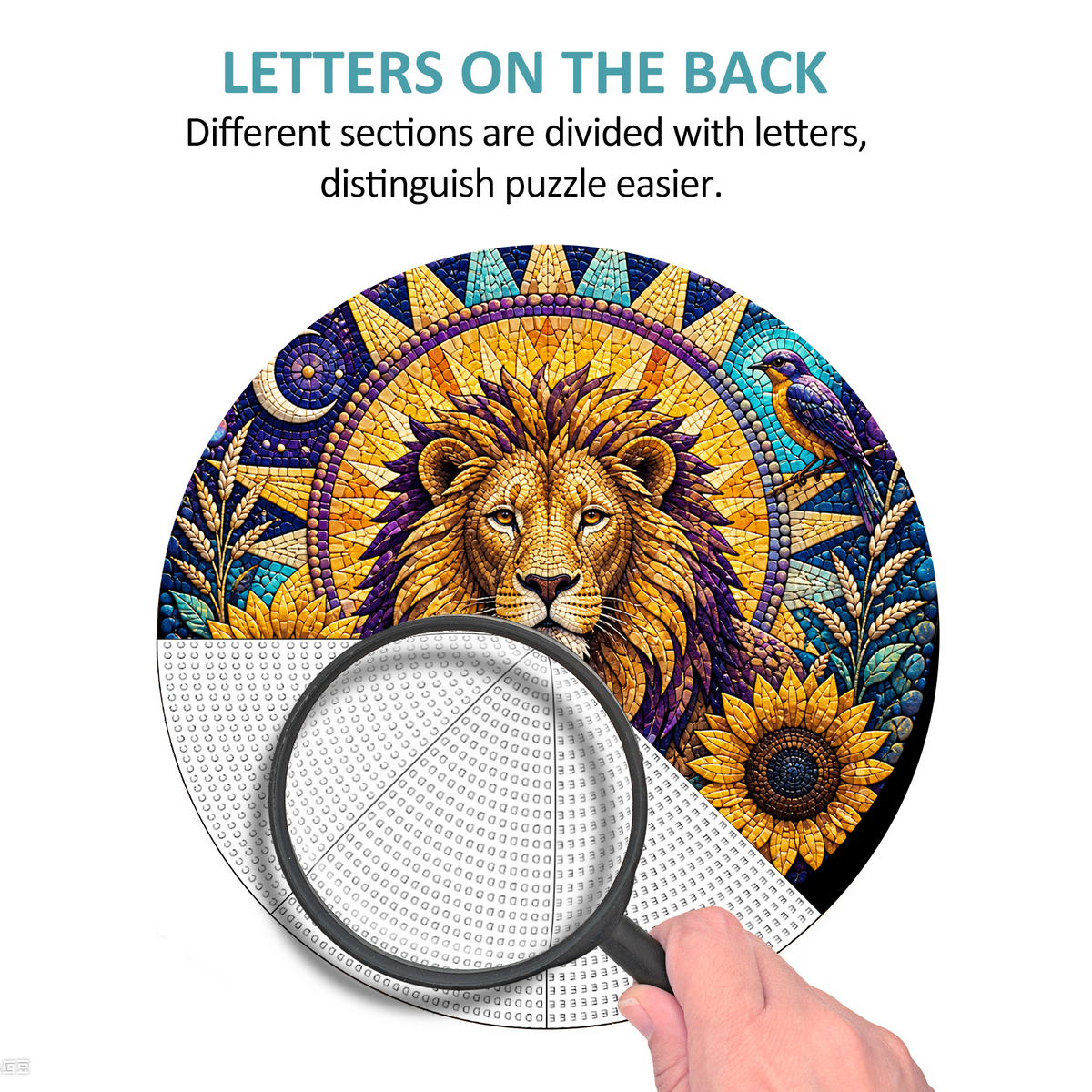 Twilight Lion Sun Garden Round Puzzle - puzzle product view