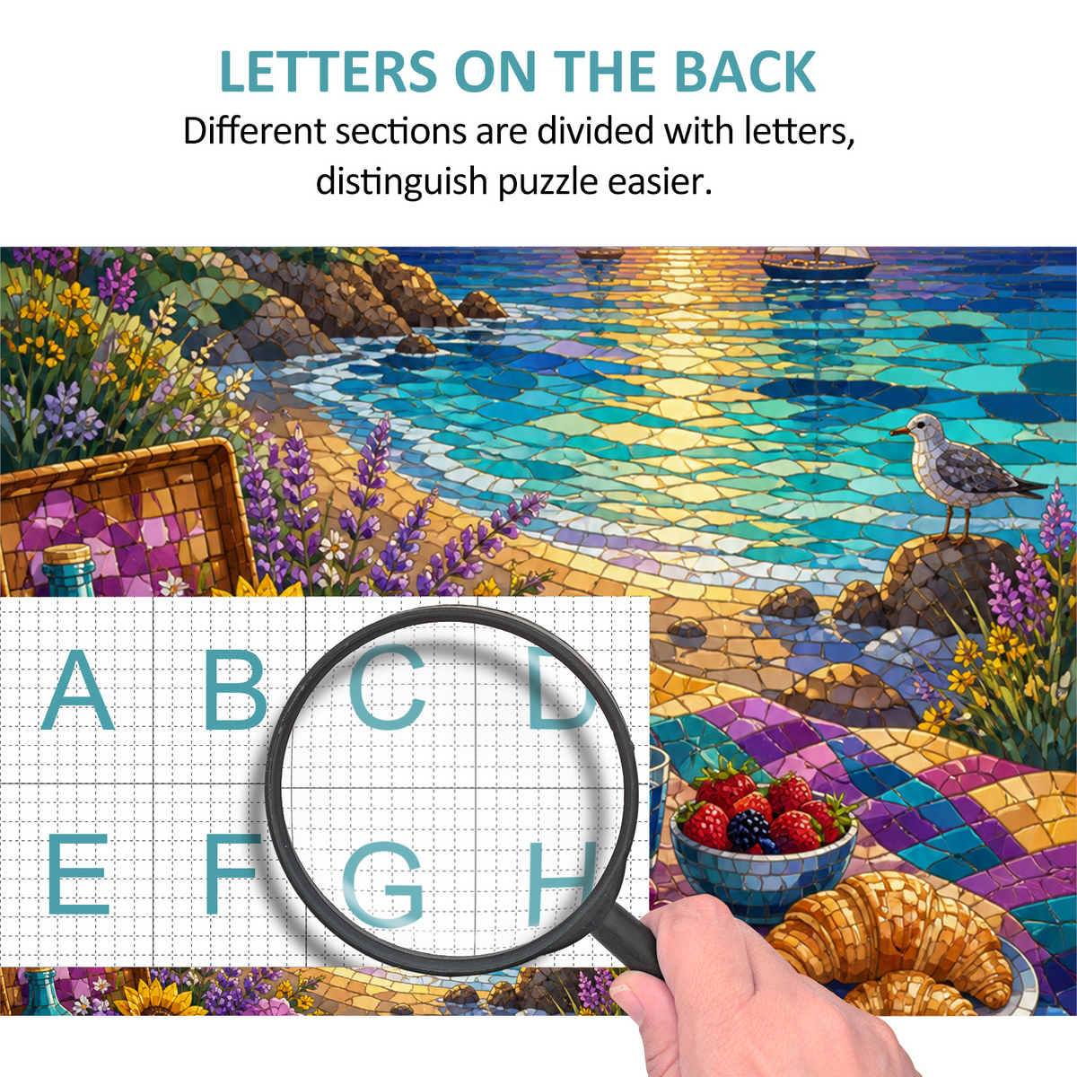 Honeyed Coastal Picnic Feast Portrait Puzzle - puzzle product view