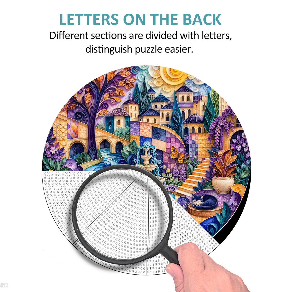 Copperleaf Watercolor City Garden Round Puzzle - puzzle product view