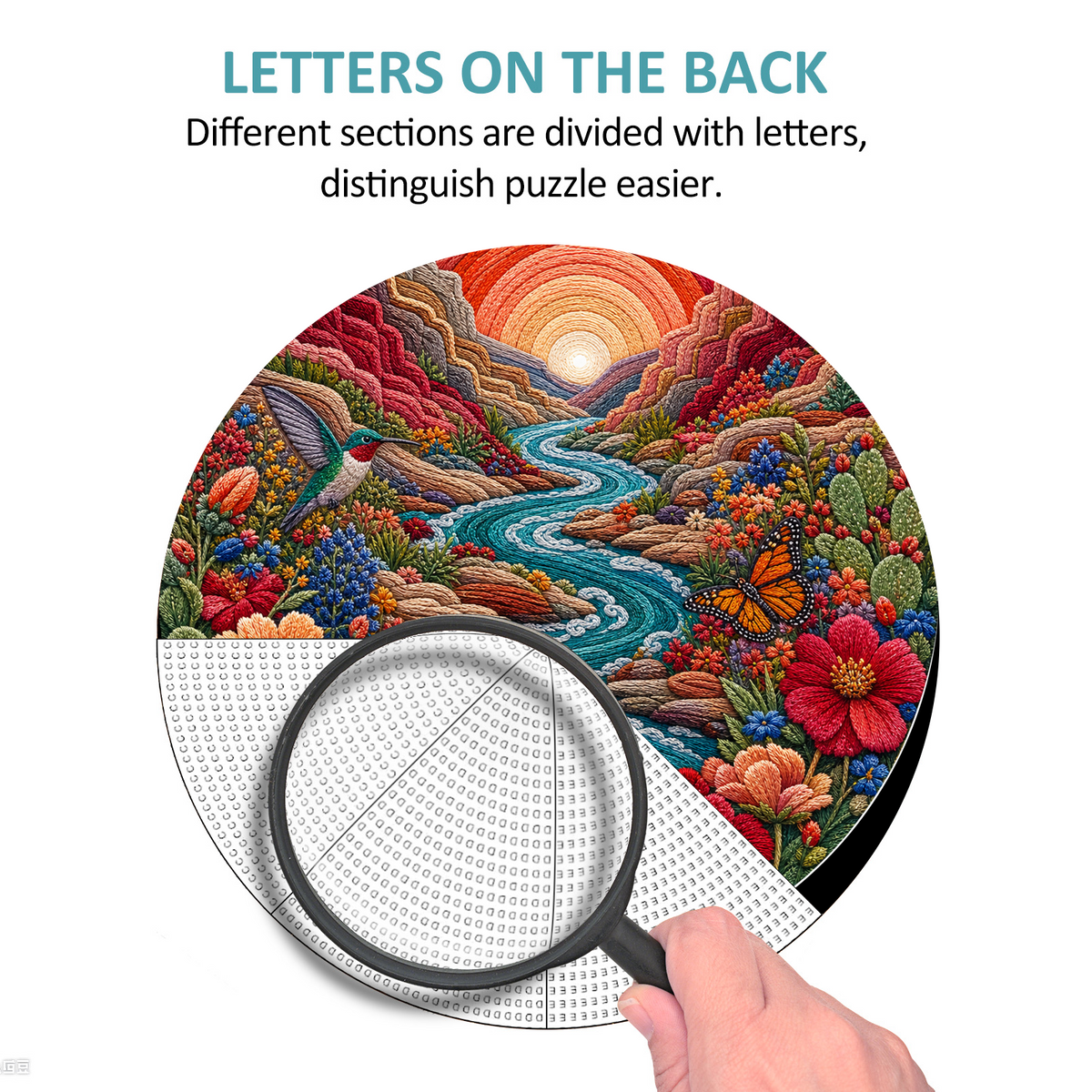 Dancing Wildflower Canyon River Round Puzzle - puzzle product view