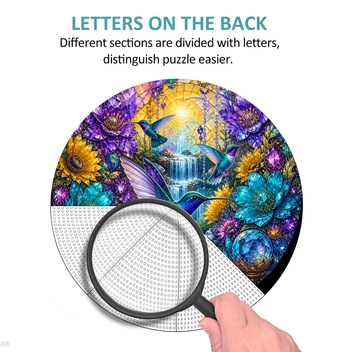 Honeyed Hummingbird Jewel Garden Round Puzzle - puzzle product view