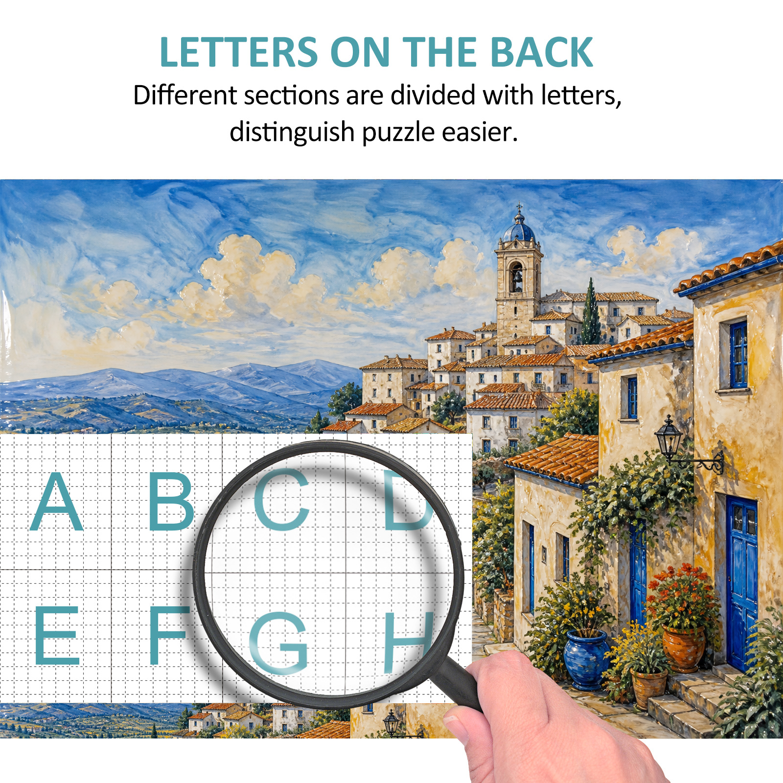 Quiet Hill Town Landscape Puzzle - puzzle product view