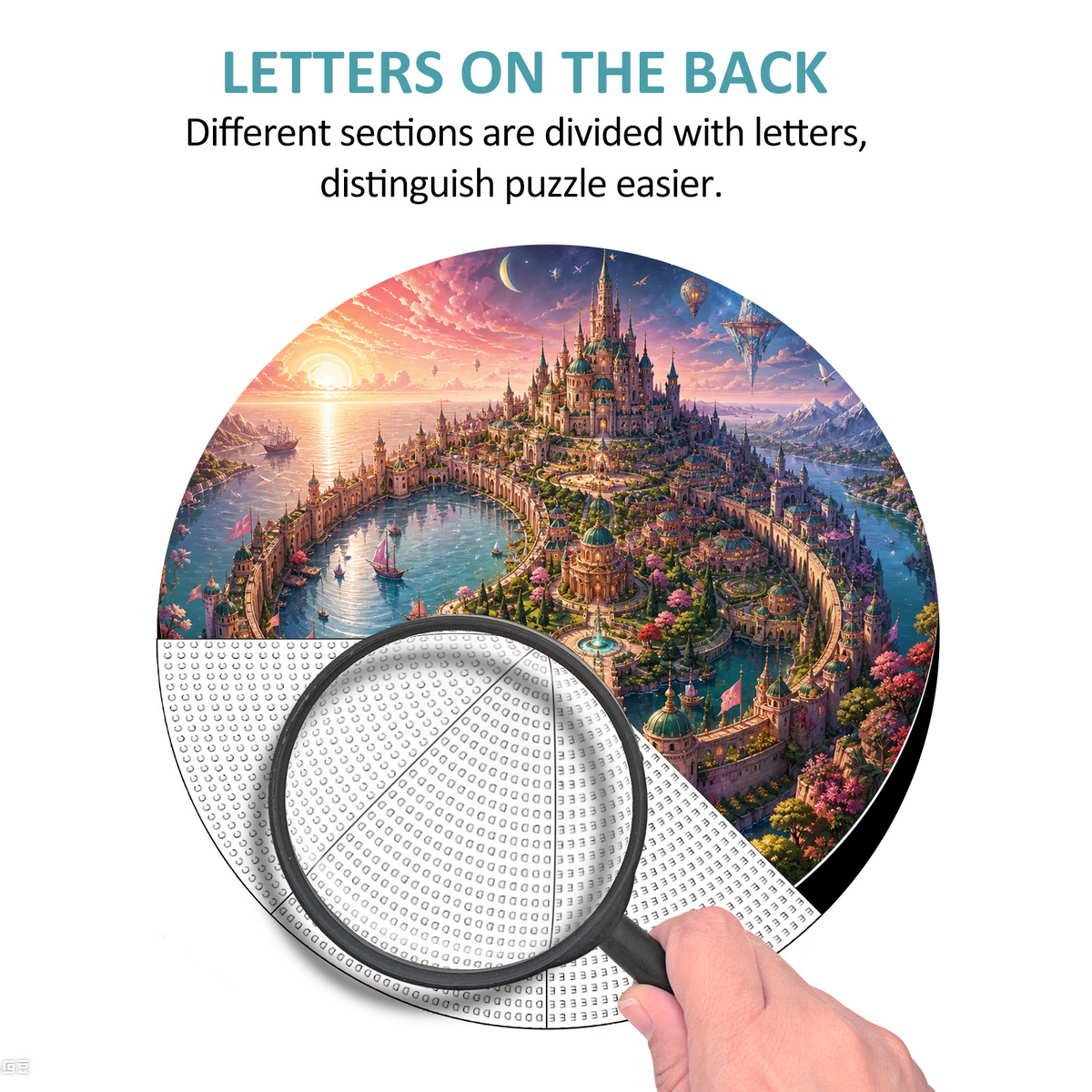 Velvet Crescent Castle City Round Puzzle - puzzle product view