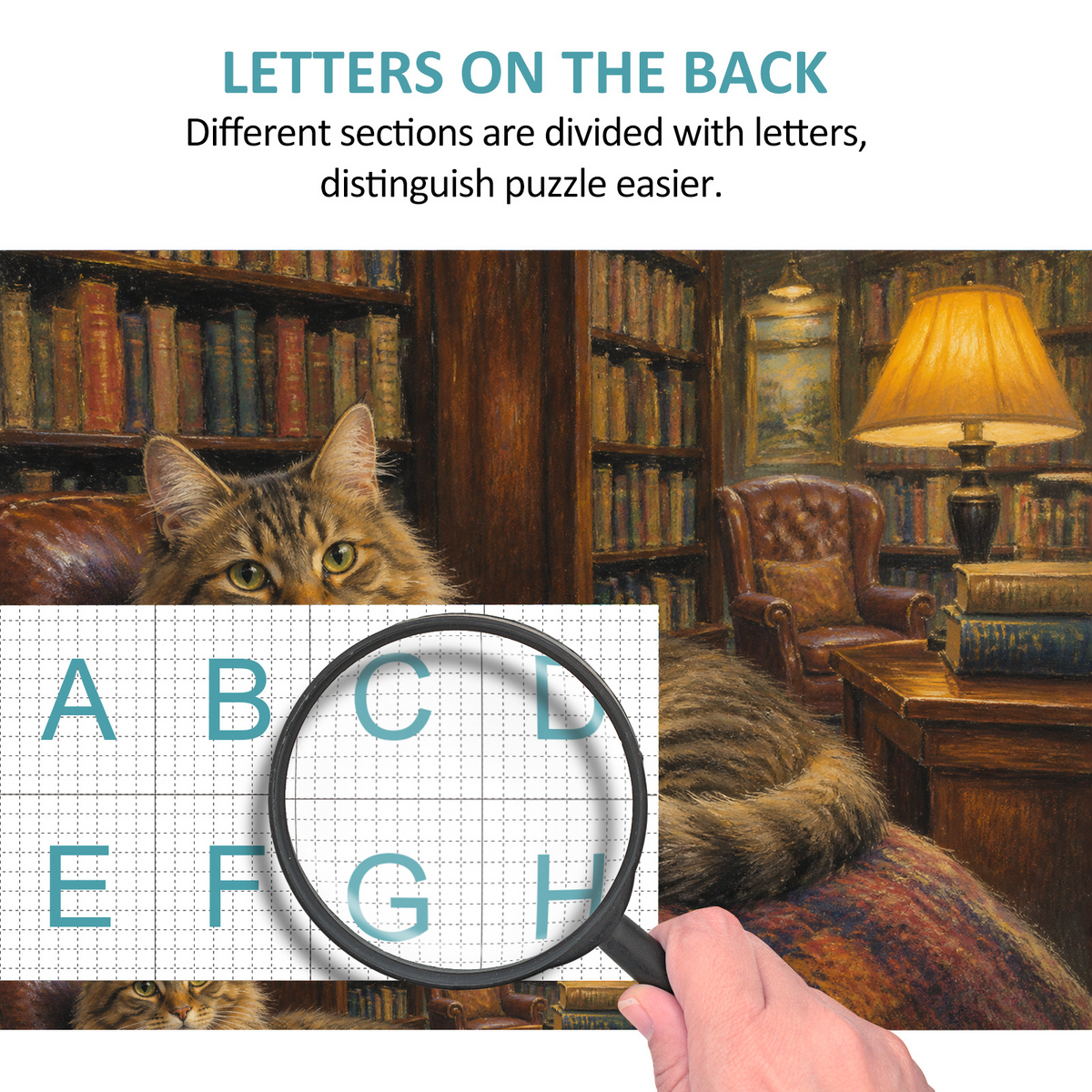 Luminous Library Cat Landscape Puzzle - puzzle product view