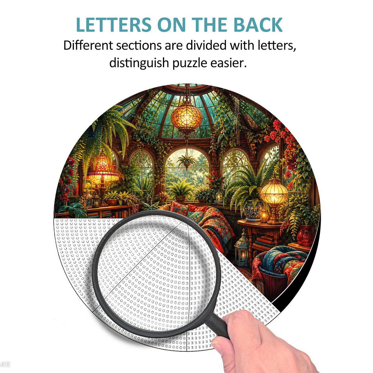 Dancing Reading Nook Conservatory Round Puzzle - puzzle product view