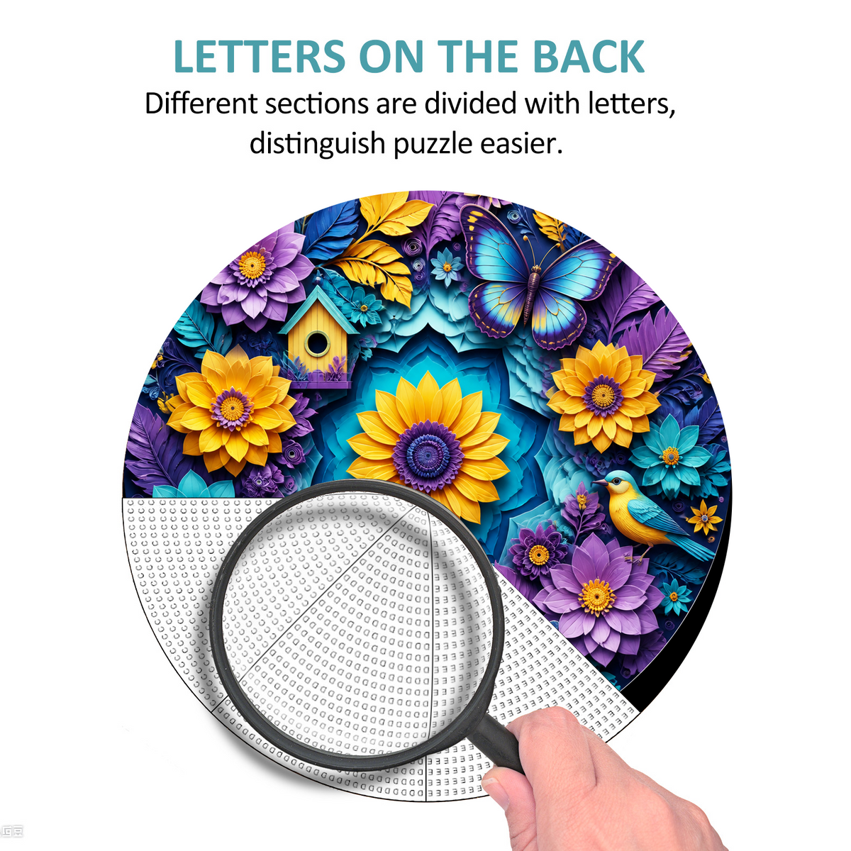 Radiant Paper Garden Symphony Round Puzzle - puzzle product view