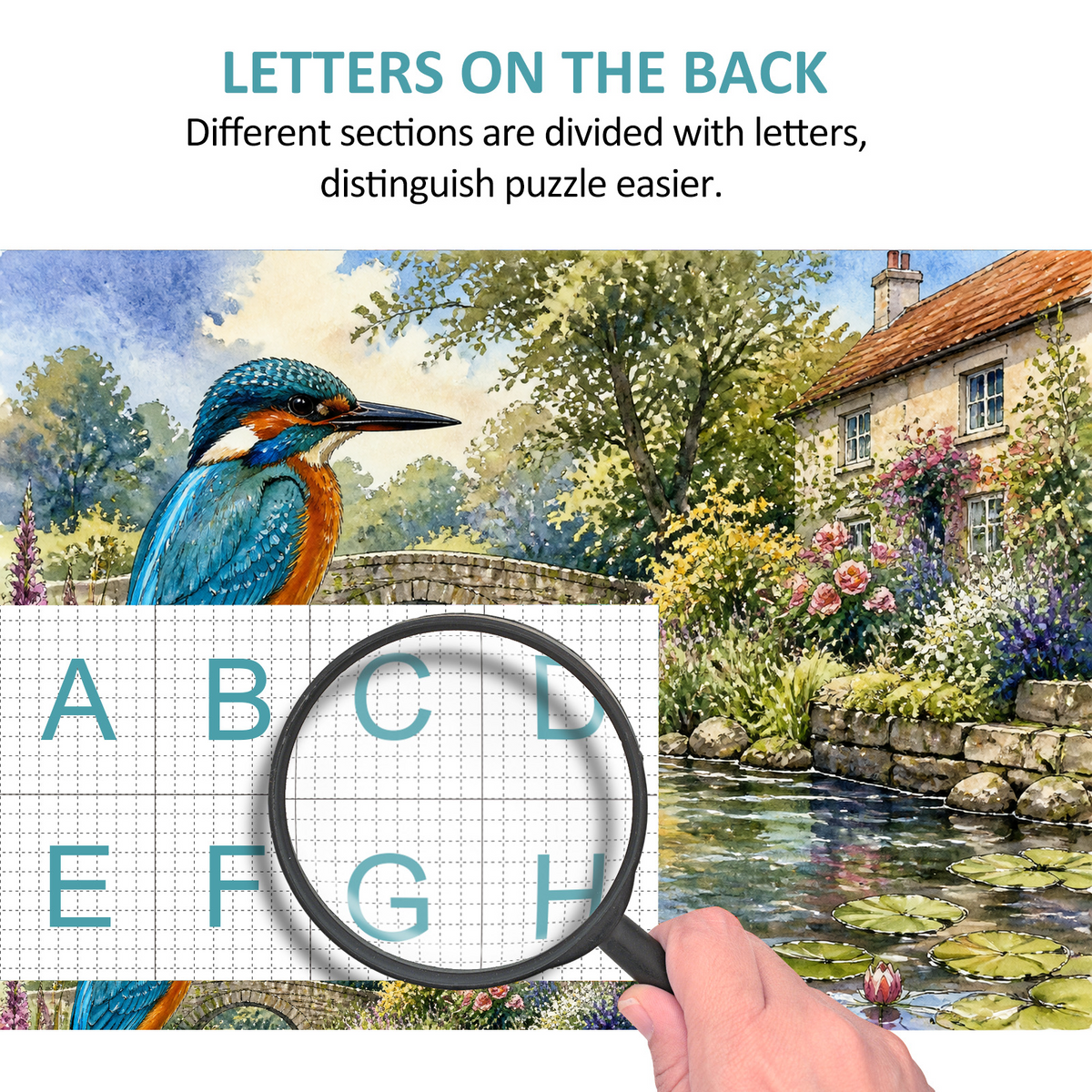 Luminous Kingfisher By A River Landscape Puzzle - puzzle product view