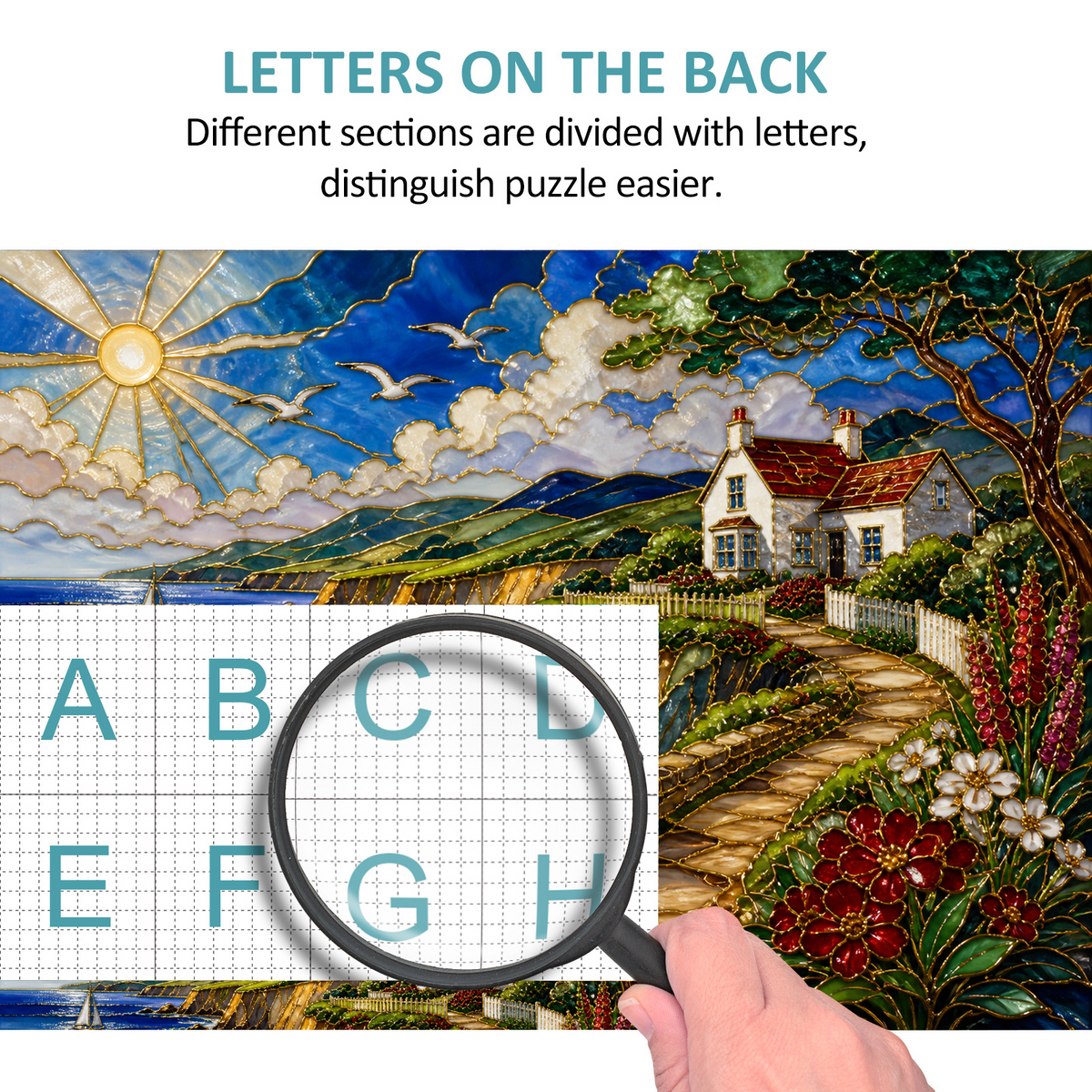 Sunlit Coastal Cliffs Landscape Puzzle - puzzle product view