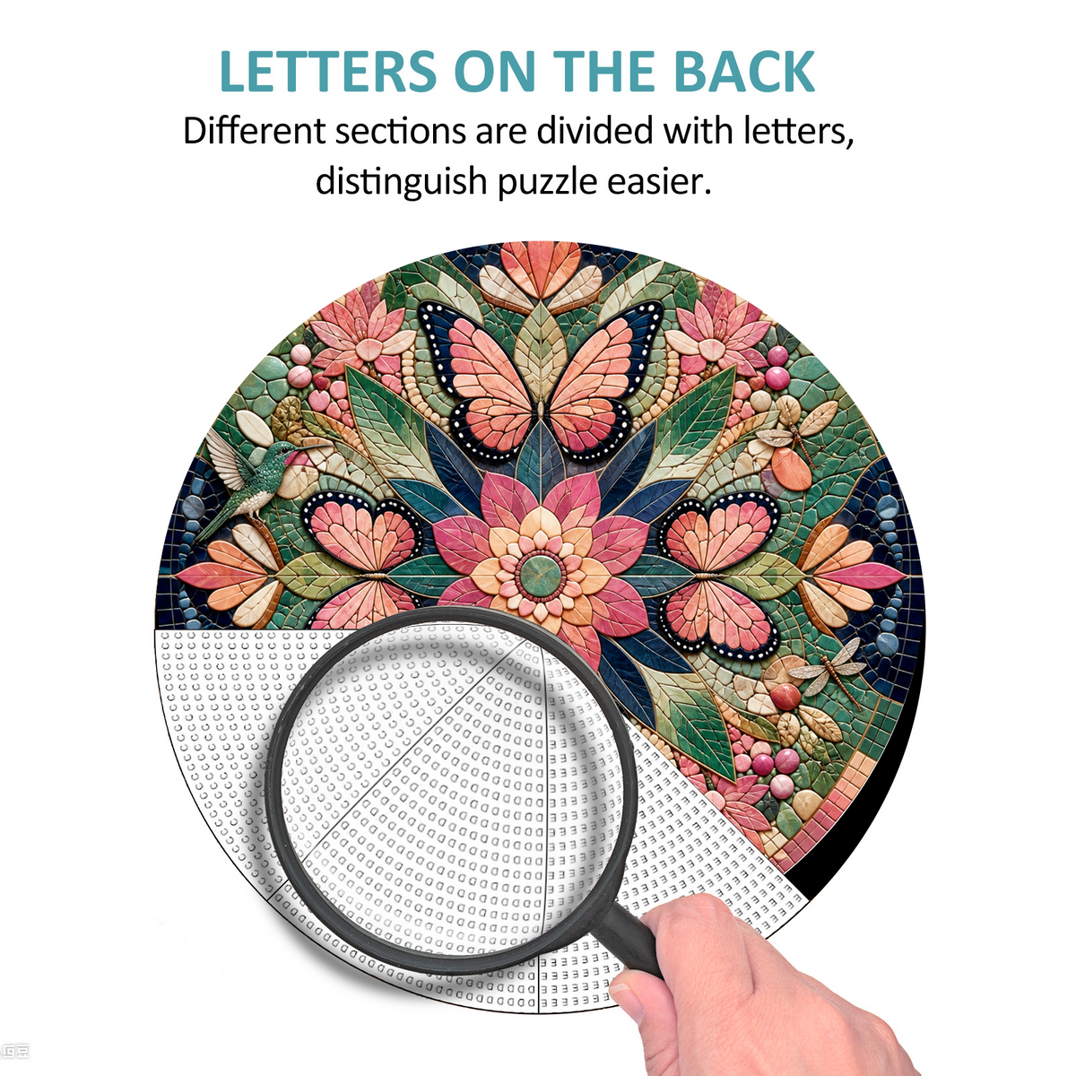 Whispering Botanical Kaleidoscope Round Puzzle - puzzle product view