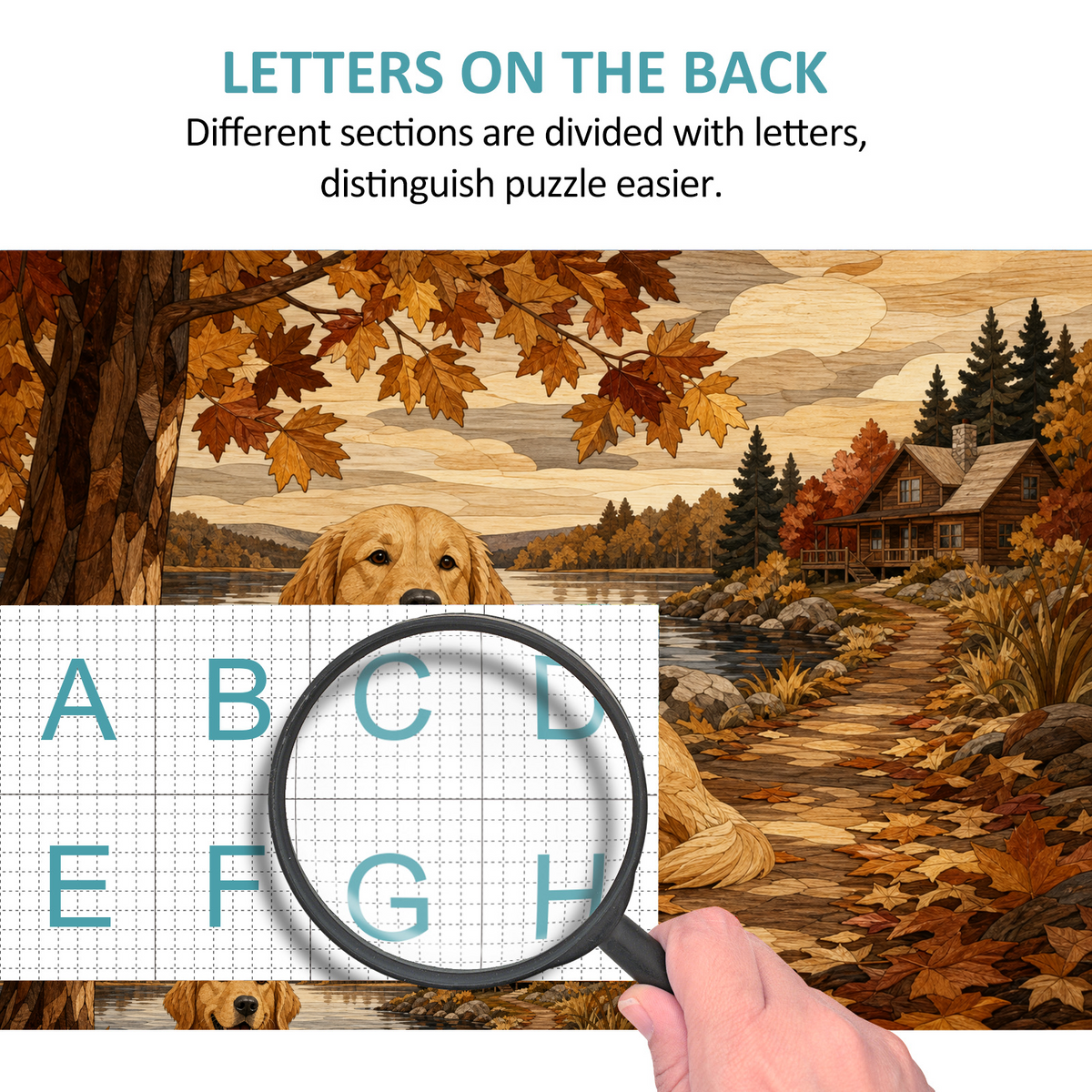 Sunlit Golden Retriever Landscape Puzzle - puzzle product view