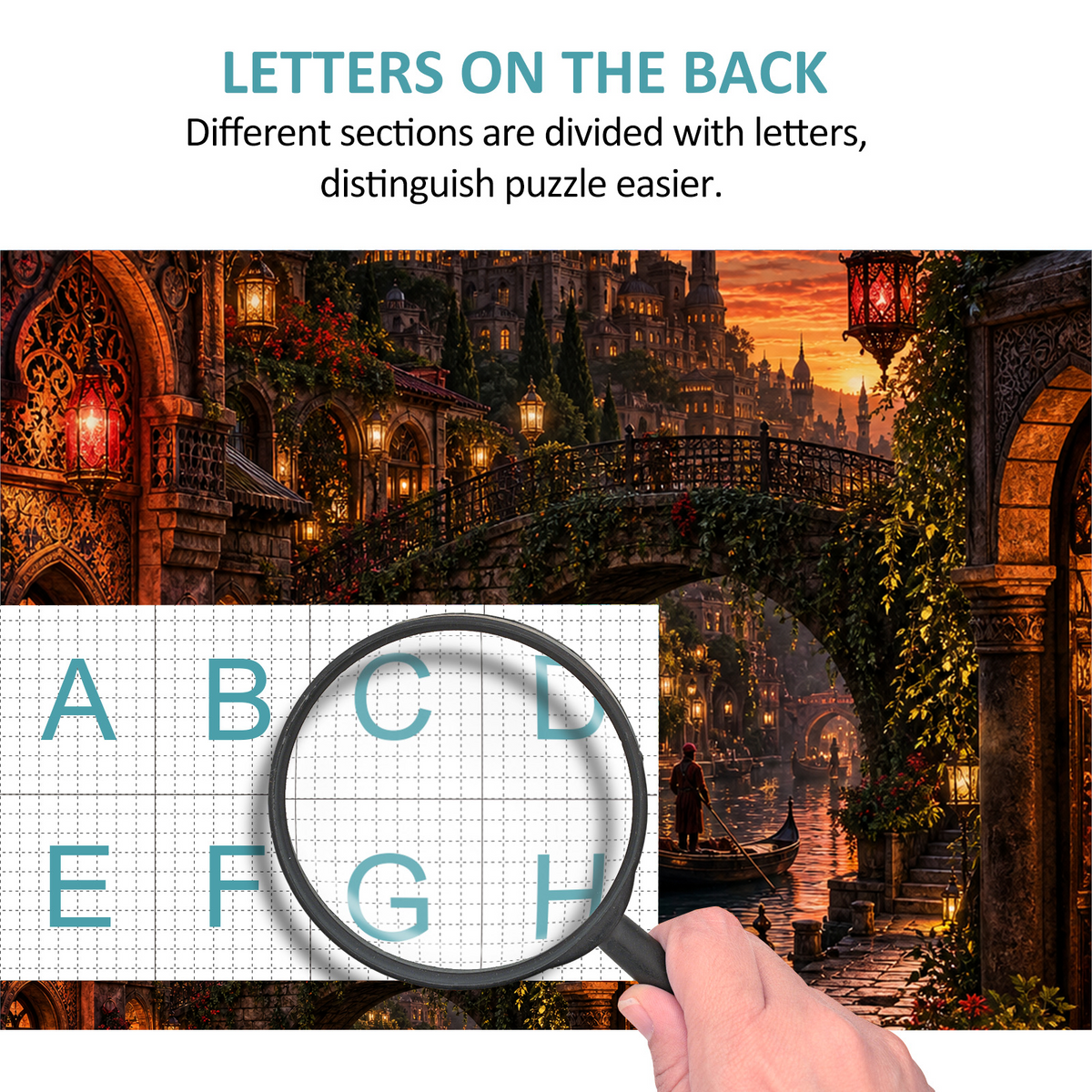 Aurora Canal Lantern Quarter Portrait Puzzle - puzzle product view