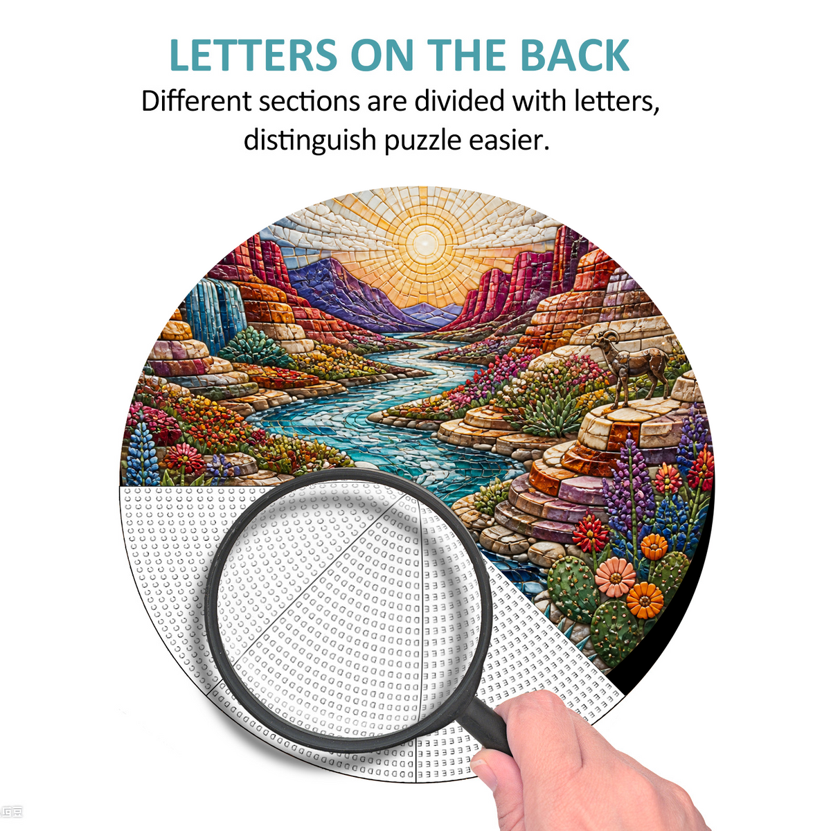 Whispering Wildflower Canyon River Round Puzzle - puzzle product view