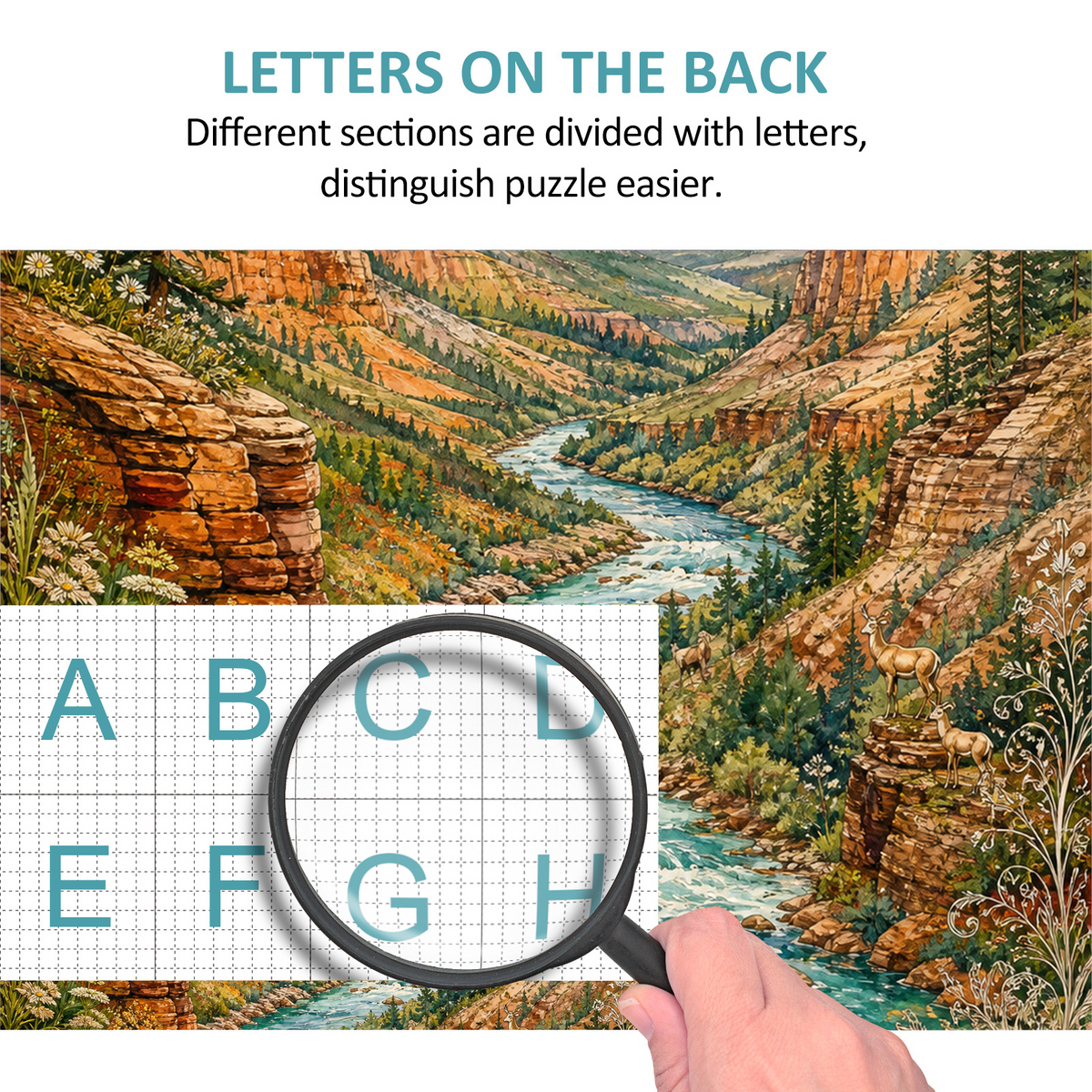 Amber Wildflower Canyon River 266 Portrait Puzzle - puzzle product view