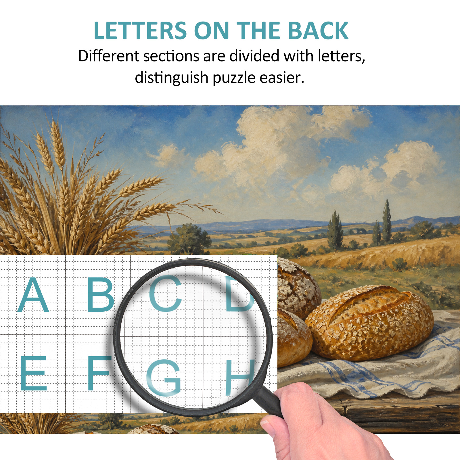 Luminous Artisan Bread Table Folk Art Landscape Puzzle - puzzle product view