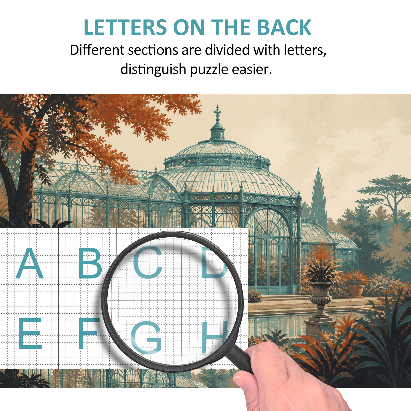 Quiet Art Nouveau Greenhouse Screen Print Landscape Puzzle - puzzle product view