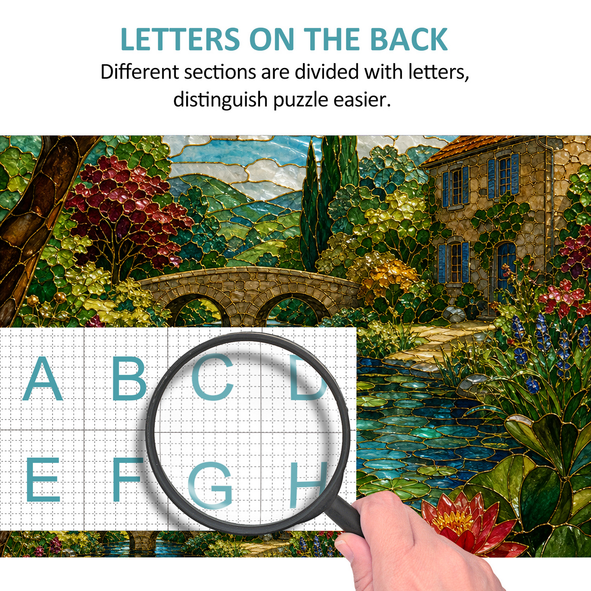 Sunlit Water-Lily Pond Portrait Puzzle - puzzle product view