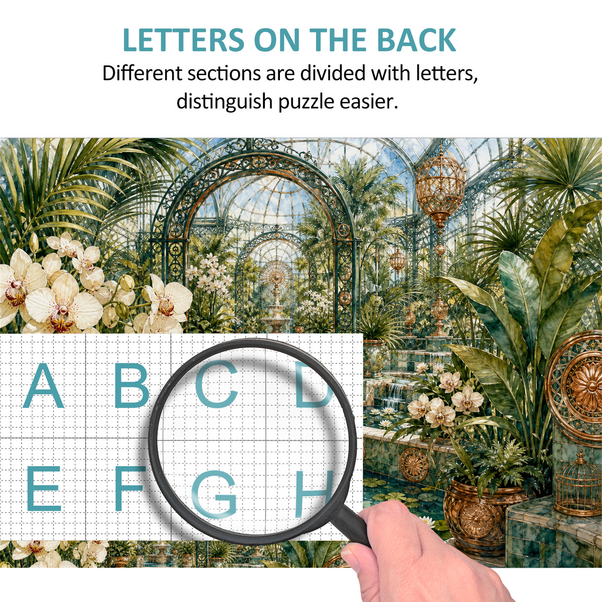 Silver Botanical Greenhouse Maze Landscape Puzzle - puzzle product view
