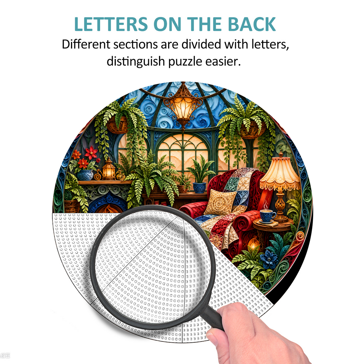 Honeyed Reading Nook Conservatory Round Puzzle - puzzle product view