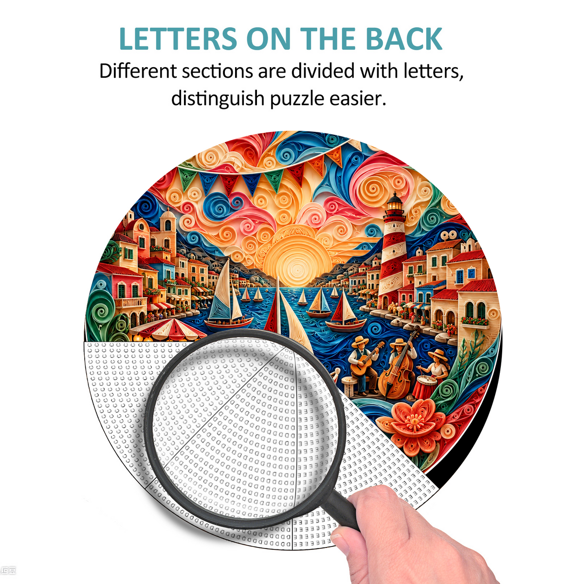 Radiant Coastal Summer Festival Round Puzzle - puzzle product view