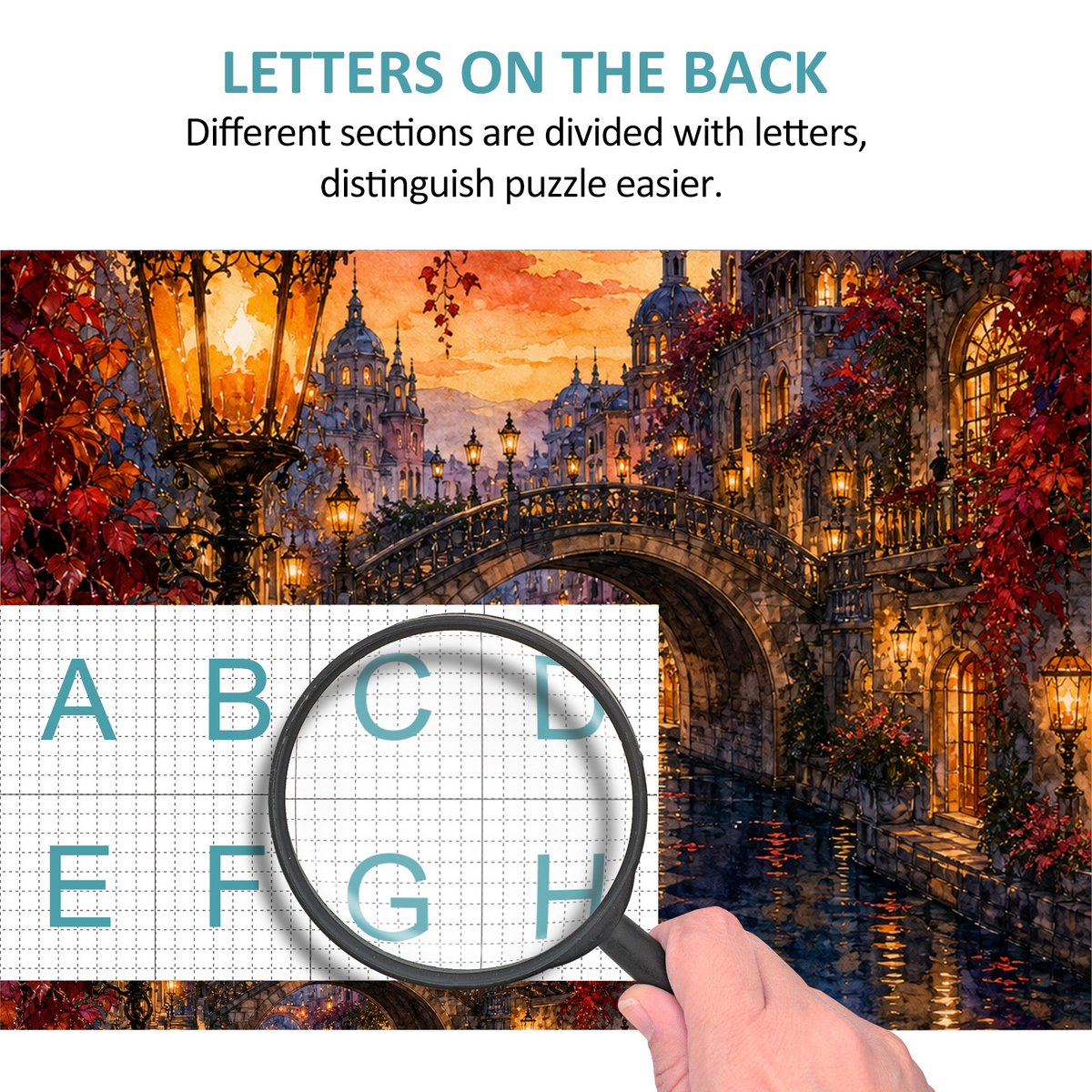 Amber Canal Lantern Quarter Portrait Puzzle - puzzle product view