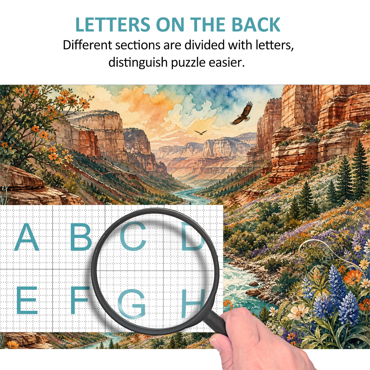 Aurora Wildflower Canyon River Landscape Puzzle - puzzle product view