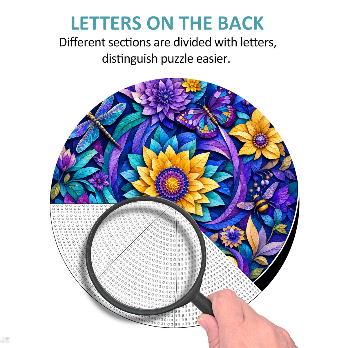 Emerald Paper Garden Symphony Round Puzzle - puzzle product view