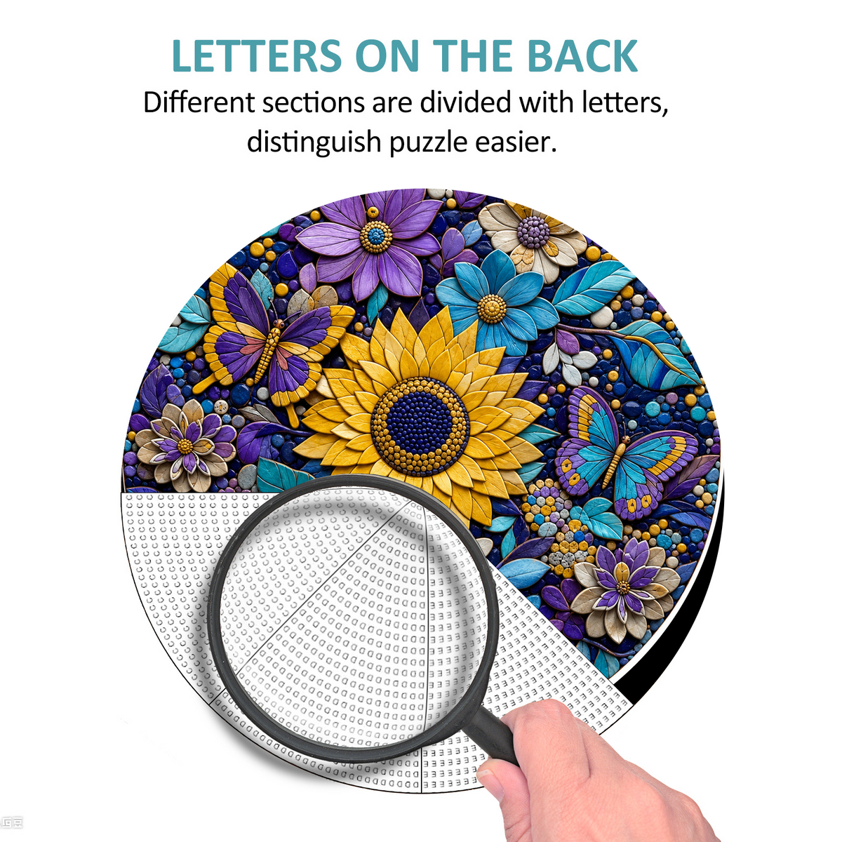 Golden Paper Garden Symphony Round Puzzle - puzzle product view