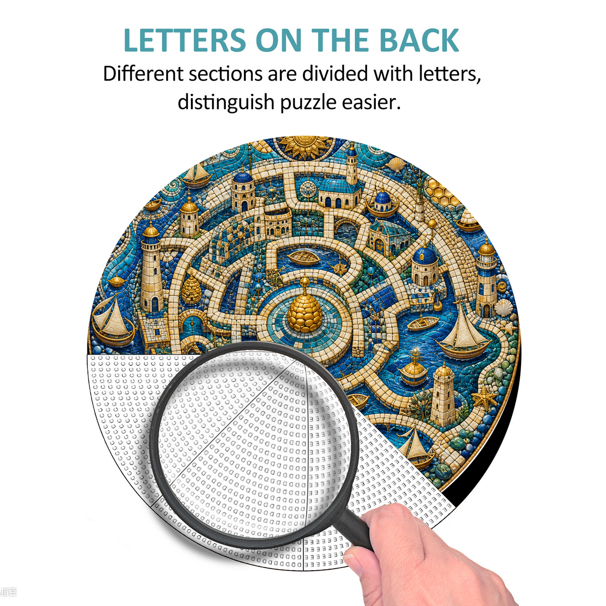 Honeyed Labyrinth Harbor Round Puzzle - puzzle product view