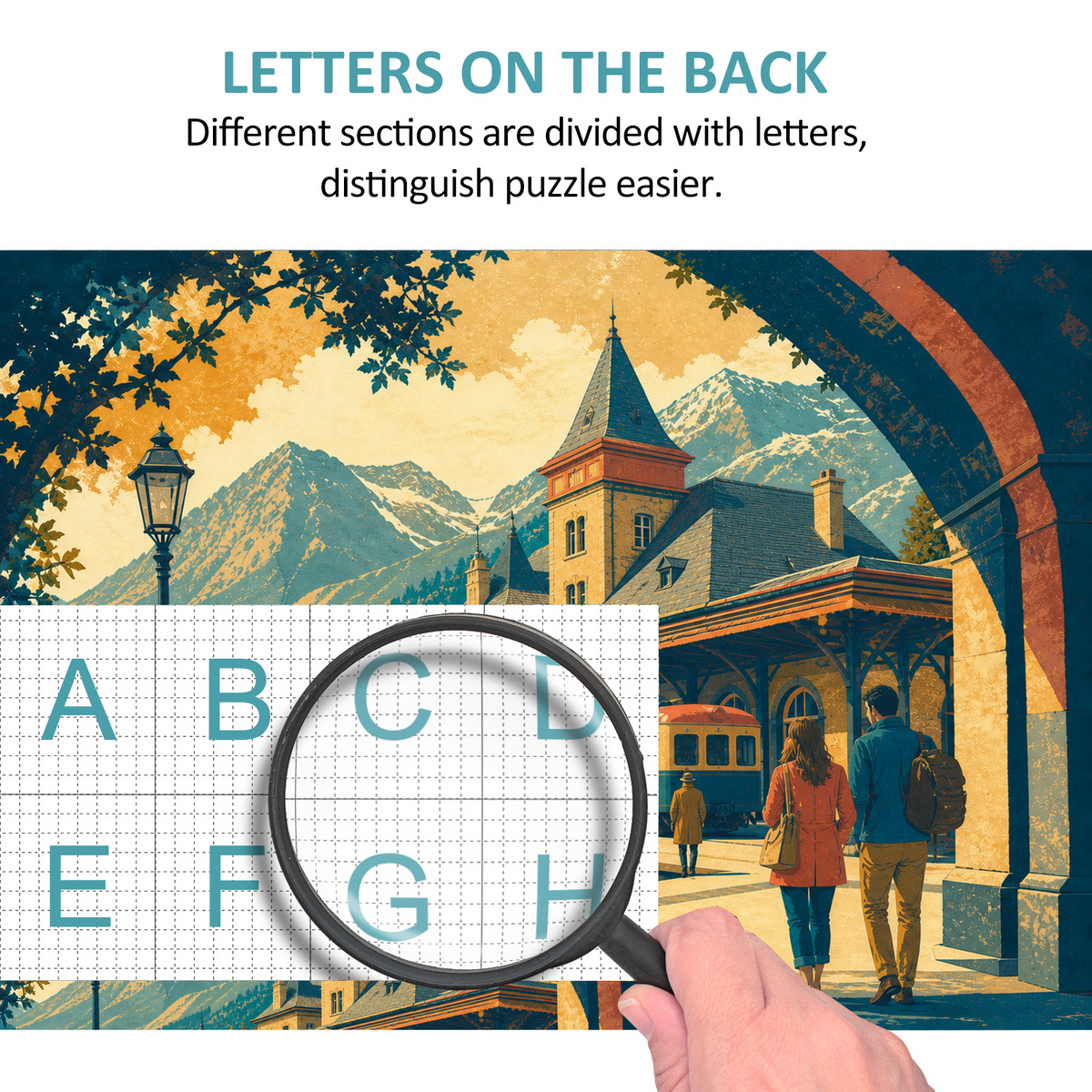 Luminous Mountain Railway Station Landscape Puzzle - puzzle product view
