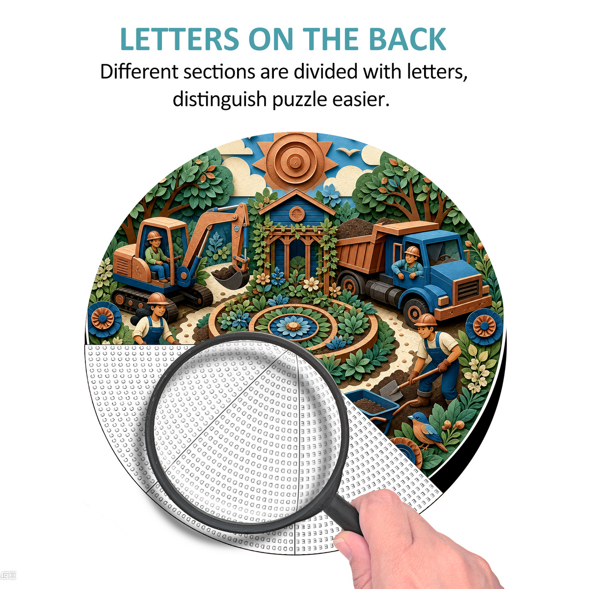 Sapphire Construction Site Story Round Puzzle - puzzle product view