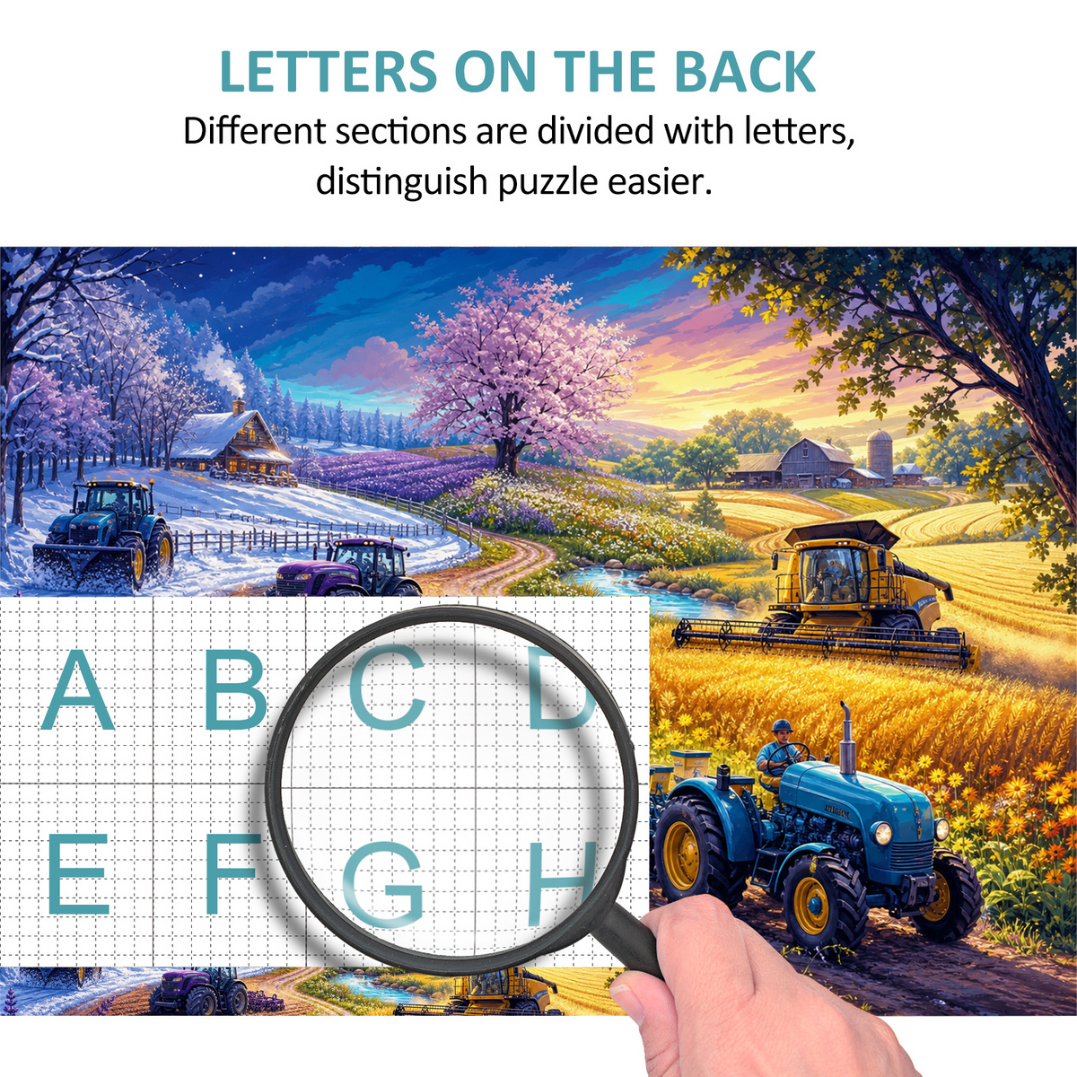 Wildflower Farm Machine Seasons Landscape Puzzle - puzzle product view