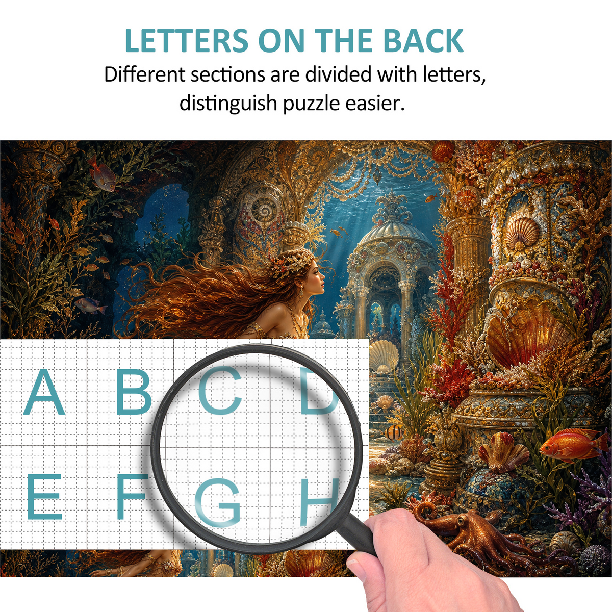 Amber Mermaid Coral Palace Landscape Puzzle - puzzle product view